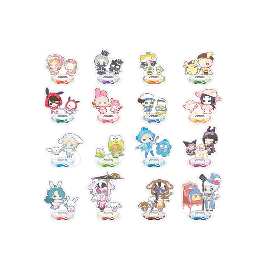 Набор из 16 акриловых подставок для фигурок Identity V x Sanrio Trading [мини-персонажи].