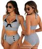New swimsuit women bikini woven beach geometric pattern knotted bikini swimsuit