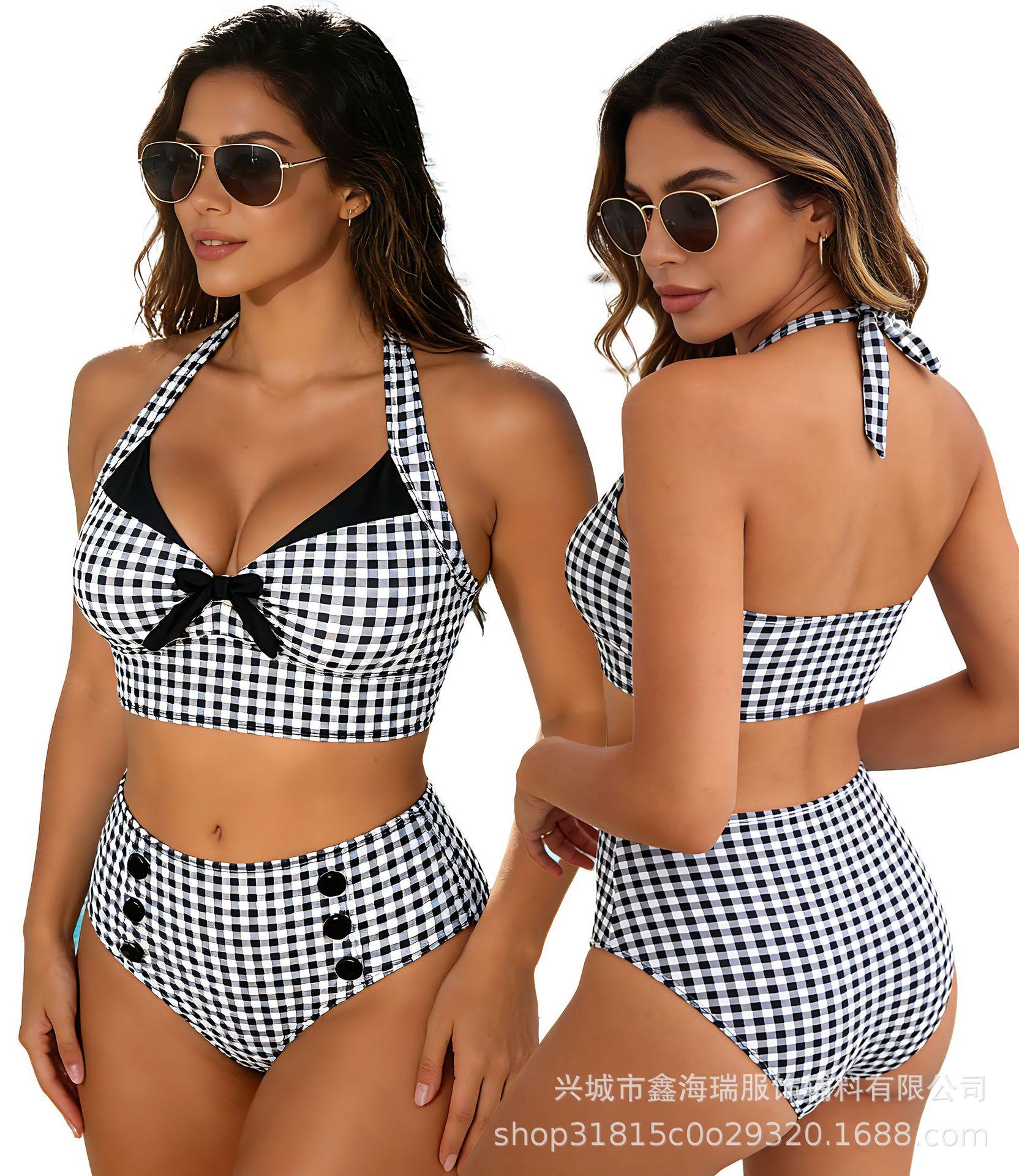 

Новый женский купальник бикини плетеный пляжный с геометрическим узором завязанный купальник бикини S