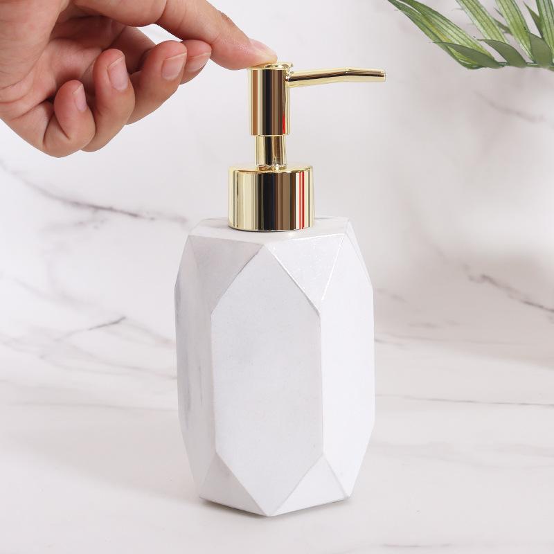 Creative bathroom marble four piece set toothbrush cup soap box hand sanitizer bottle toothbrush cup bathroom set resin