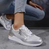 Fashion Women's Casual Shoes 2025 New Four Seasons Sneakers Plus Size Fashion Lace-Up Breathable Wedges Single Shoes Zapatillas Deporte