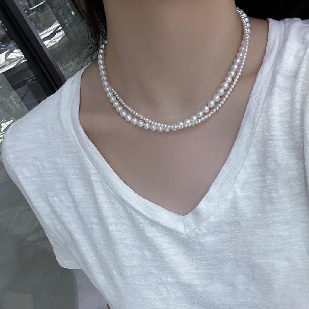 Shanshuihu Freshwater Baby Pearl Necklace - Genuine 3-4mm Pearls