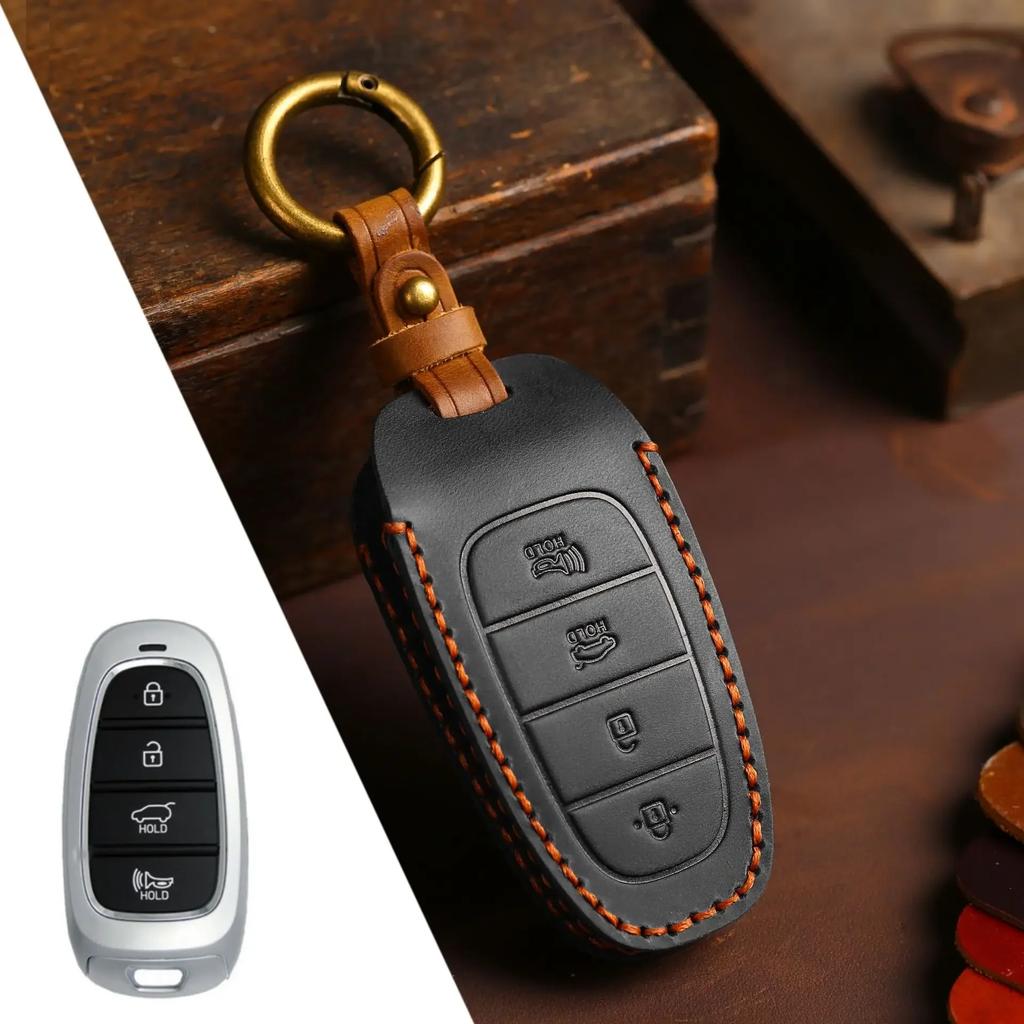 Sleuteletui Sleutelhangerhouder Leer Accessoires voor Hyundai Tucson Staria Sonata Hybride Nexo Nx4 Grand Santa Fe Tas