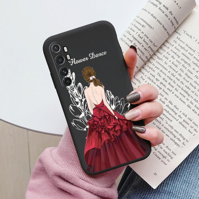For Xiaomi Mi Note 10 Lite Case Cover Cute Cartoons Painted Soft Silicone Phone Case For Xiaomi Mi Note 10 Lite Fundas Flowers