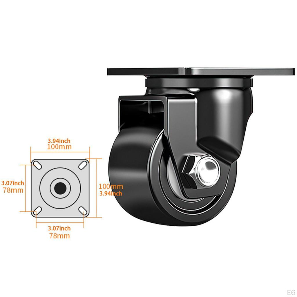 Swivel Caster Wheel Degree Rotatable with Locking Brake Industrial for Suitcases Workbenches