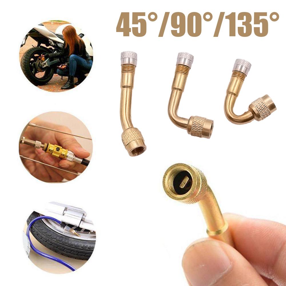 Tire Valve Extension, 45 90 135 Multi Degree Brass Tire Valve Stem Extension Adaptor, Universal Tire Inflator Nozzle Extenders