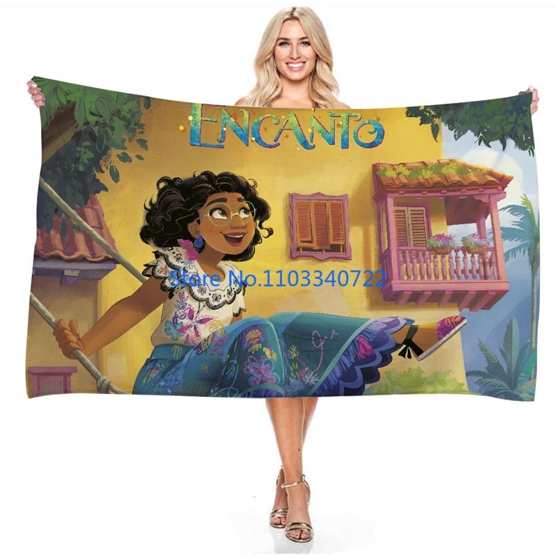Cartoon Film Encanto Anime Bath Towels Microfiber Beach Swimming Towel Decor for Adults Kids Gift 75x150cm