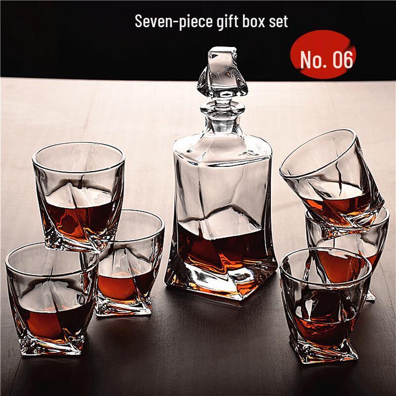 Handun 7-Piece Glass Whiskey Decanter and Glass Set