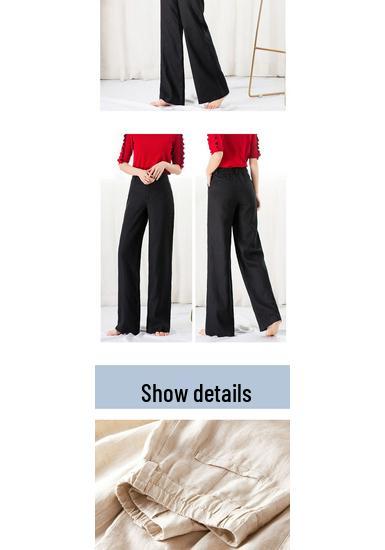 Women's High Waist Linen Blend Wide-Leg Pants - Slimming, Lightweight, and Casual for Summer
