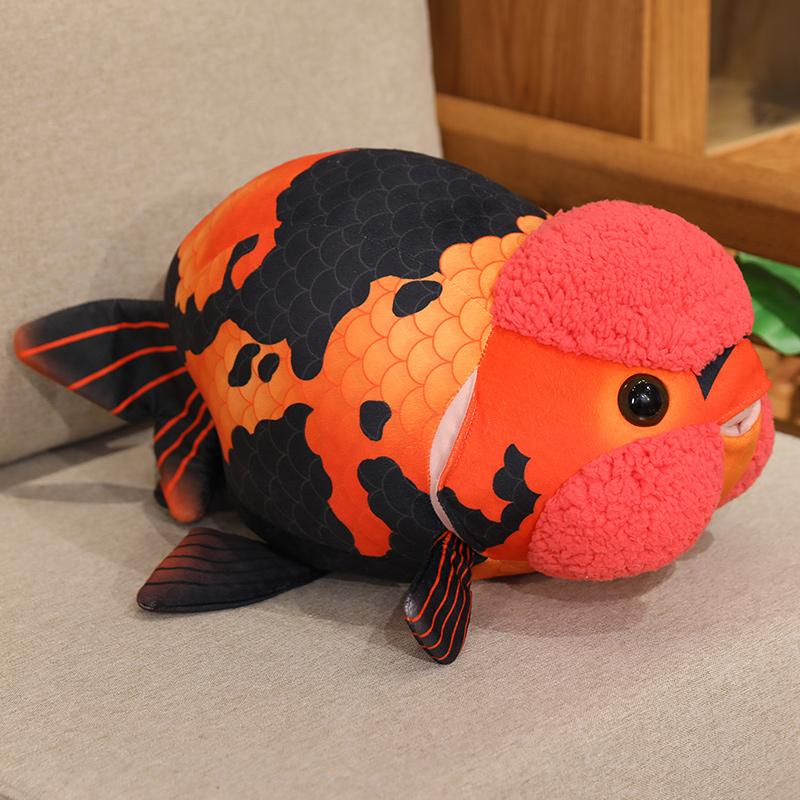 

50cm Lifelike Fish Plush Stuffed Toy Goldfish Big Head Soft Pillow for Zoo Park Souvenir Lovely Lan Shou Animal Plushie about 50cm