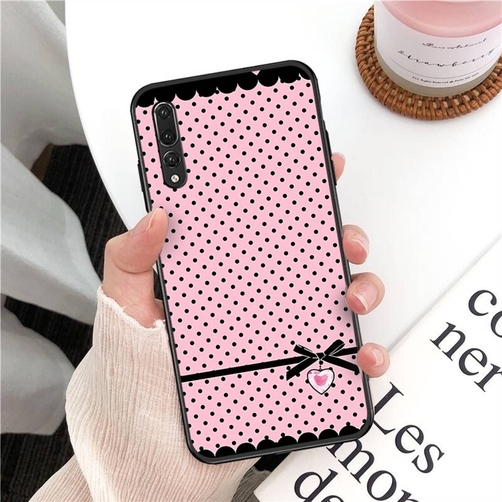 Korea Lovely Polka Dot Phone Case For Huawei P 8 9 10 20 30 40 50 Pro Lite Psmart Honor 10 Lite 70 Mate 20lite