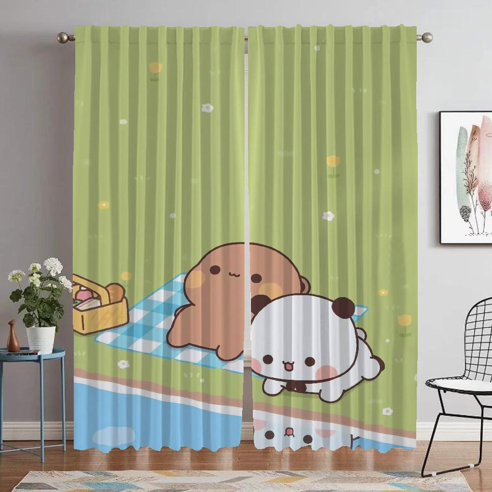 

Тюль для спальни Бубу и Дуду Блэкаут шторы для гостиной Перегородка Хэллоуин украшение Шторы для домашнего интерьера 2 штуки W50xH70cmx2pcs-CL