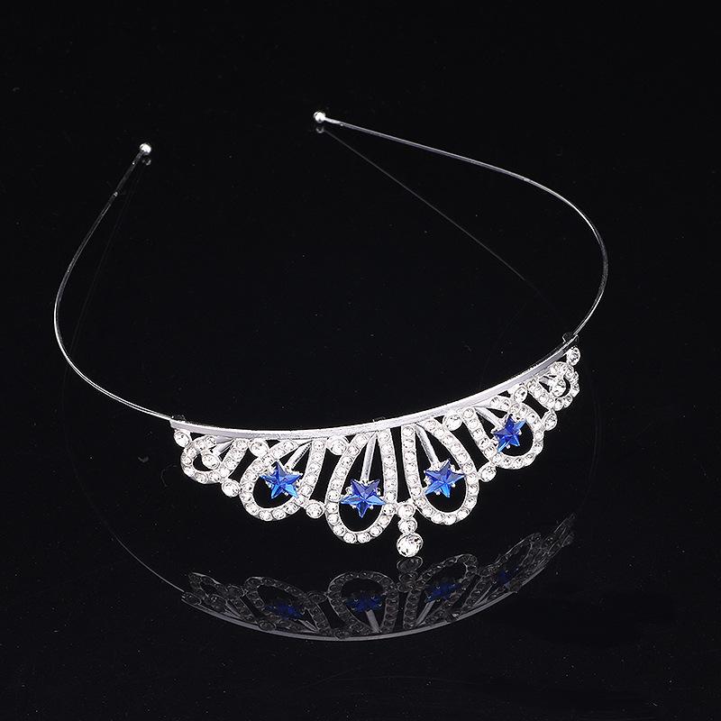 New Girls Alloy Rhinestone Crown Star Headband Headdress Multi Color Birthday Crown Princess Headband Accessories