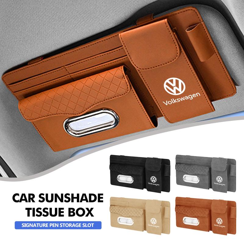 Car Accessories Sunvisor Tissue Box Paper Towel Storage Holder For Volkswagen VW Polo Jetta Sagitar Magotan Passat B5 B6 B7 CC zg8