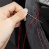 37-38cm Universal Suede Car Steering Wheel Cover, DIY Hand Sewing, Black Soft Leather Braiding Cover for Auto Steering Wheel
