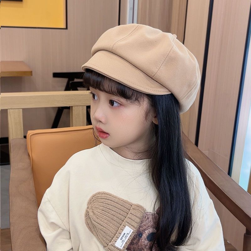 Kids Autumn Winter Beret Cap With Drawstring For Girls And Toddlers Uk Style