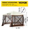 Pop-up Camping Gazebo Camping Canopy Shelter 6 Sided 12' x 12' Sun Shade