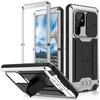 Custodia blindata per Samsung Galaxy S22 Ultra, R-JUST CamShield Slide, argento
