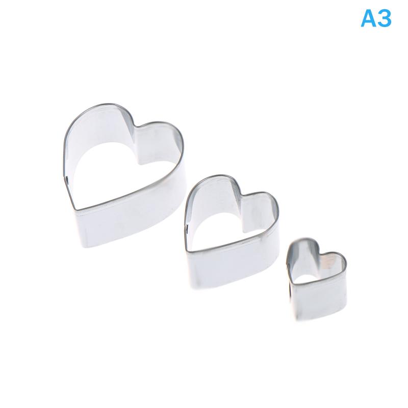 Heart Flower Cookie Cutters 3 Different Size Stainless Steel Fondant Cake Molds for Baking Dessert Kitchen Decor