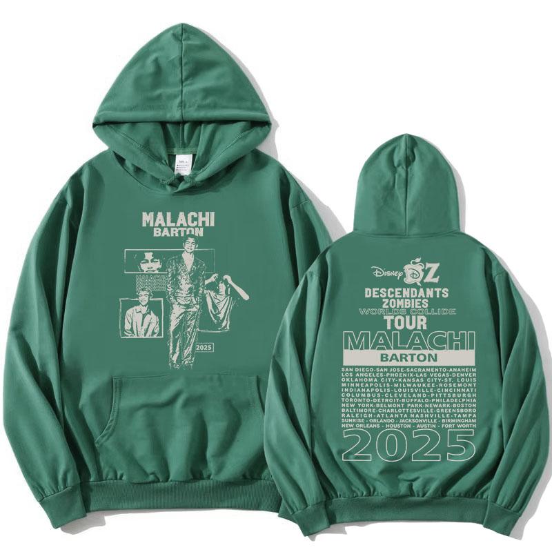 Actor Malachi Barton Hoodies Zombies Worlds Collide Tour 2025 Sweatshirts Fashion Unisex Streetwear Long Sleeve Women Pullovers