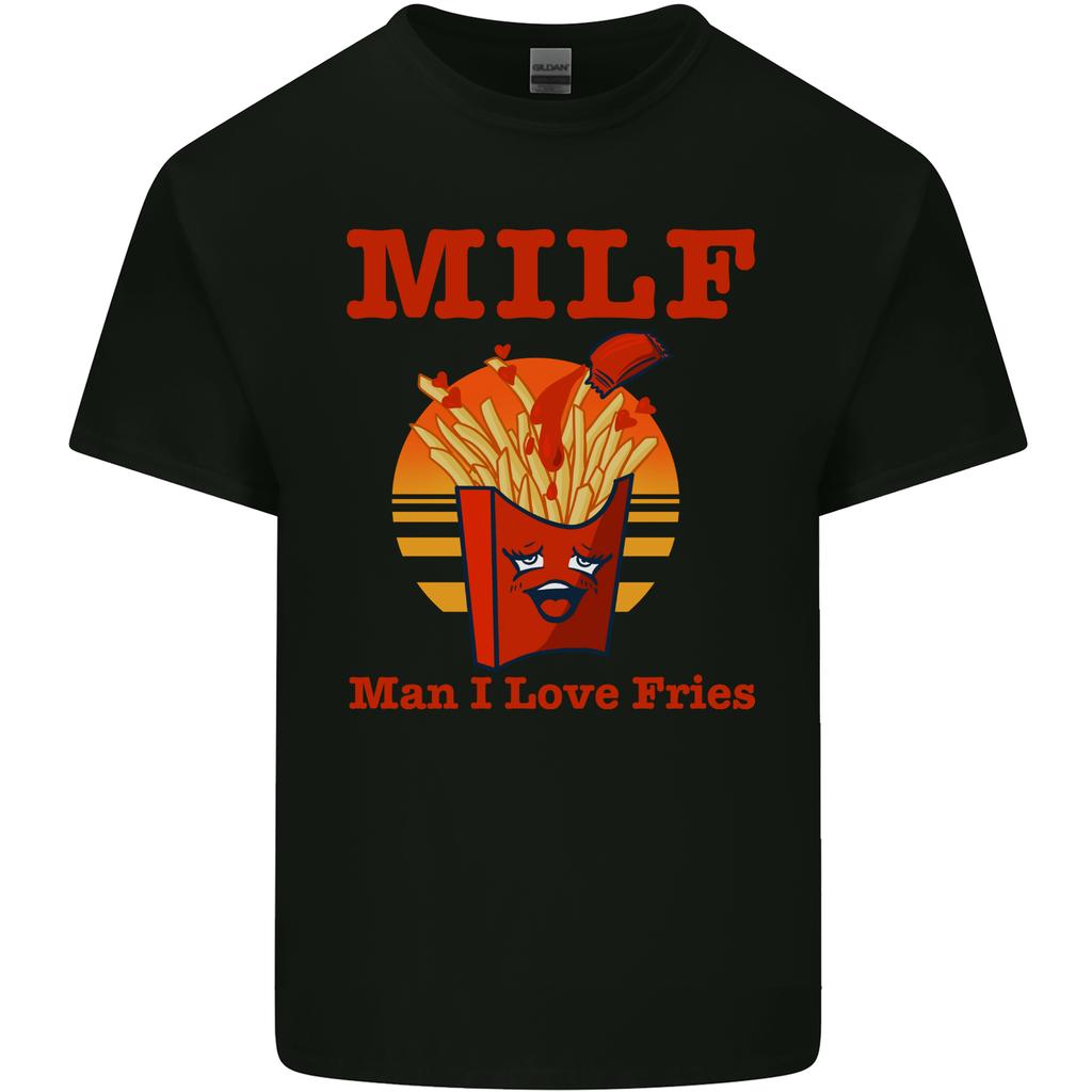 MILF Unisex I Love Fries Funny Food Unisexs Light Cotton TShirt