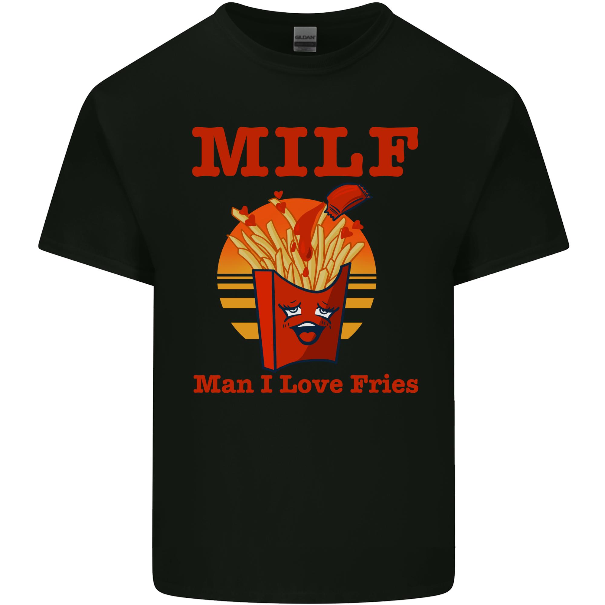 MILF Unisex I Love Fries Funny Food Unisexs Light Cotton TShirt S