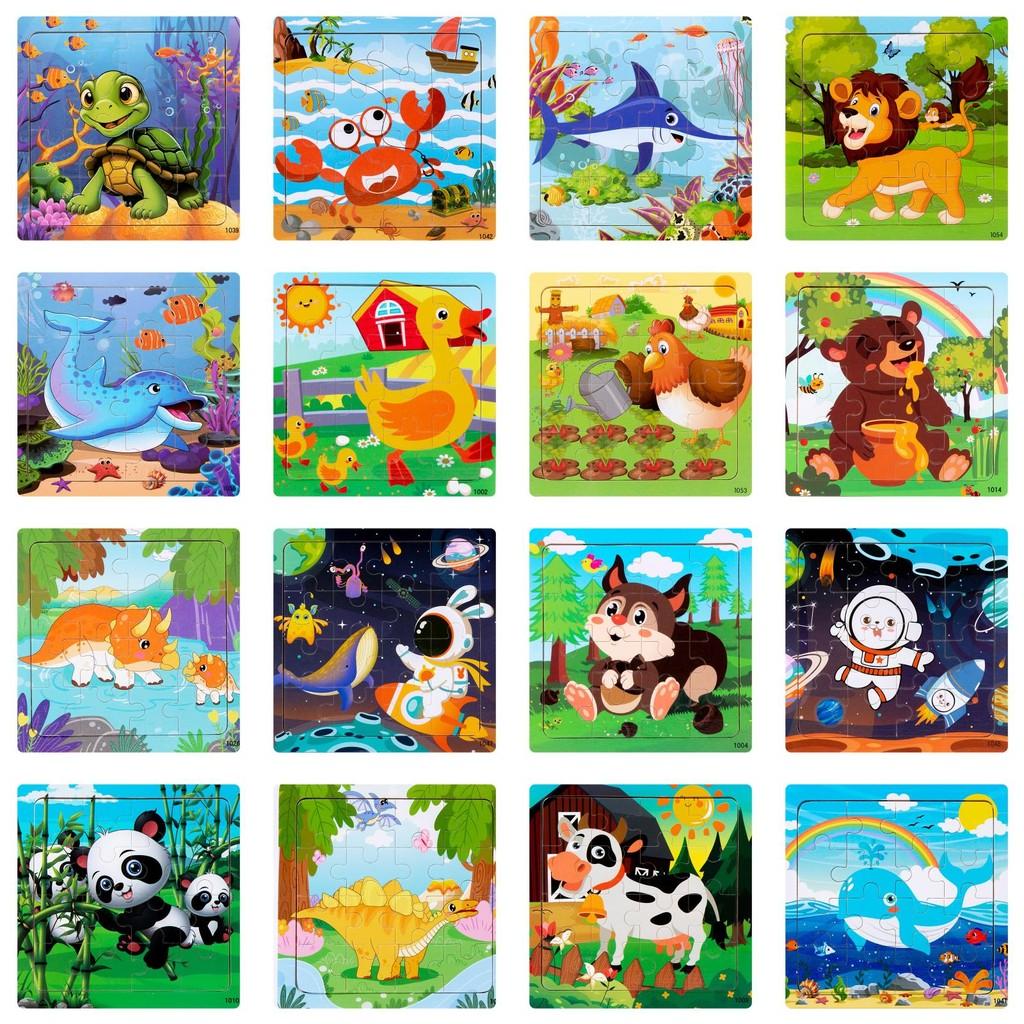 Wooden Kid Puzzle Board With Animal Pictures For Toddler Education And Cognitive Skills