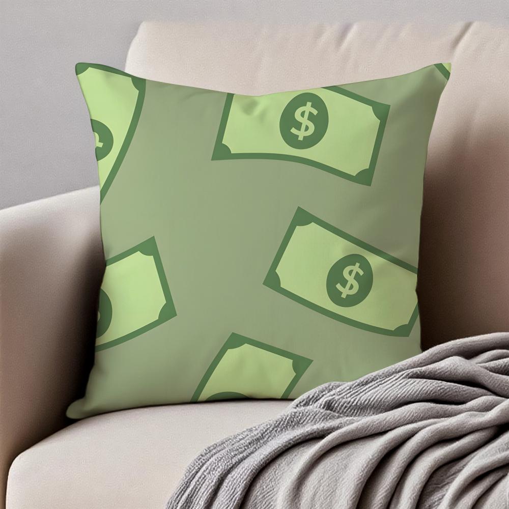 Nice Good DDollars Moneys Cushion Cover Pillowcase Antidustmite Invisible Zipper Short Plush Sofa Cushion