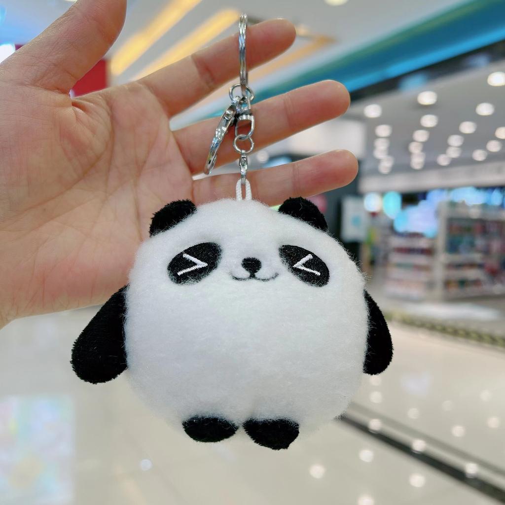 The same cute rag doll panda doll keychain small mini panda doll pendant plush toy