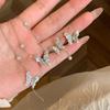 Women Jewelry Set Paraiba Butterfly Pendant Necklace Diamond Bracelet Elegant Tassel Earrings