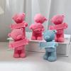 3D Slogan Bear Shaped Candle Silicone Mold for DIY Hand-made Candle Ornaments Mould Handicrafts Making Tool Baking Mold