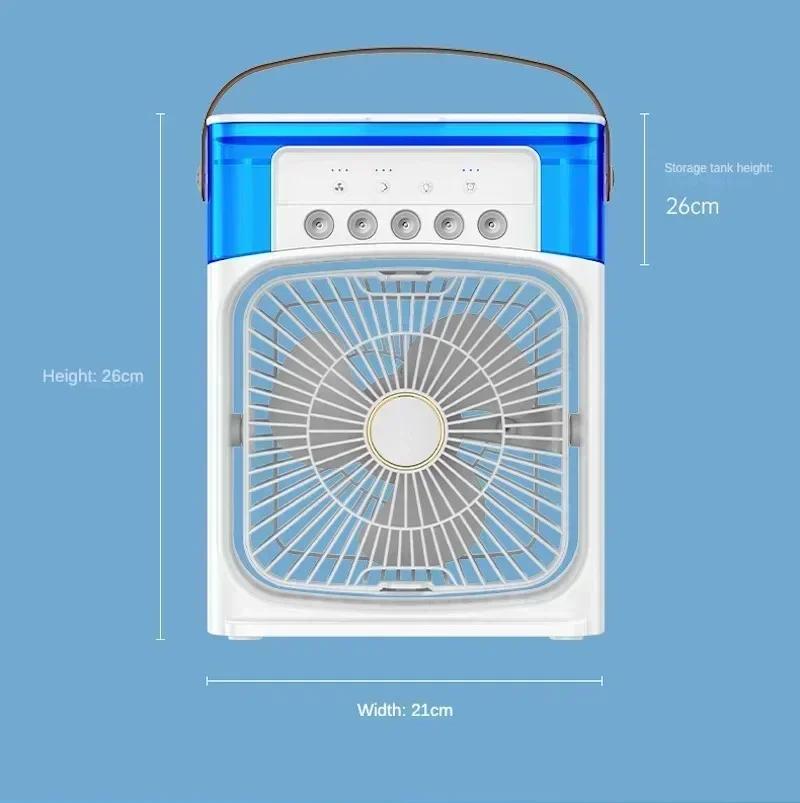 New 3-in-1 Fan, Air Conditioner, Mini Home Air Cooler, LED Night Light, Portable Humidifier, Air Conditioning Fan, Office and Ho