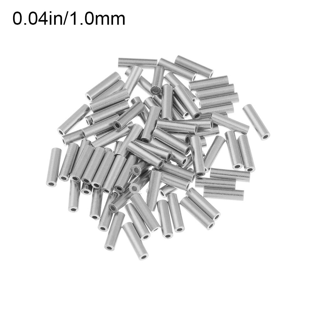 100pcs/lot Stainless Steel Connector Round Aluminum Crimp Sleeve Line Crimping Sleeves single Aluminum Fishing Wire Tube