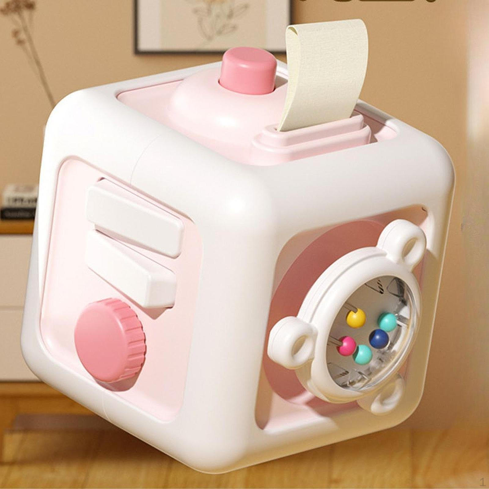 

Кубик для занятий с детьми, развивающая игрушка для путешествий, сенсорная Монтессори для мальчиков розовый