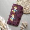 Cartoon Fox Print Long Wallet Cute PU Leather Purse Large Capacity Card Holder Fashion Zipper Wallet 