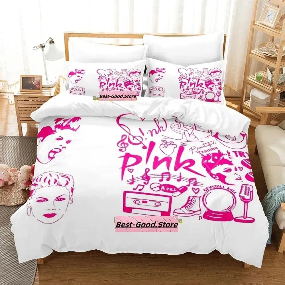 Pink Singer Tour Bedding Set Single Twin Full Queen King Size Bed Set Adult Kid Bedroom Duvetcover Sets Anime Bed Sheet Set