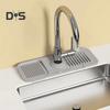 Faucet Mat Fast Drying Stone Sink Tray Sink Protectors Splash Guard Silicone Draining Mat for Kitchen Bathroom Sink