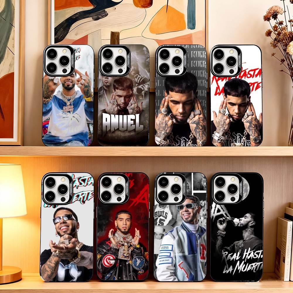R-Rapper Anuel AA Phone Case For iPhone 17,16,15,14,13,12,11 Plus,Pro Max,XS,Colorful Silver Black Cover