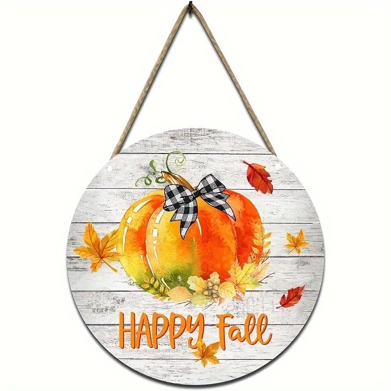 

2d Плоский 20*20см, Осеннее Украшение Дома, Счастливая Осень Тыква Деревянный Круглый Логотип Креативная Декоративная Доска, для Дома, Офиса, Клубного Сада, Декора для Бара 20*20cm