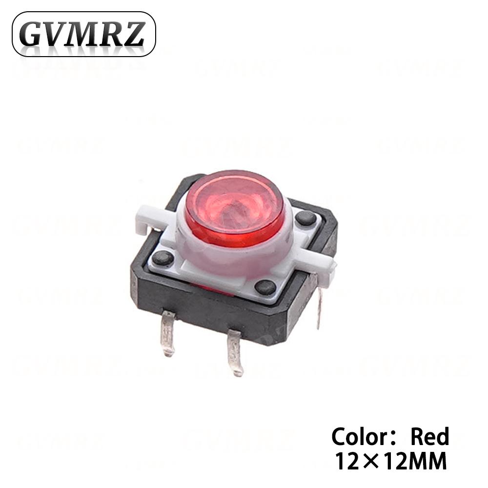 5PCS 12X12X7.3 Tactile Push Button Switch Momentary Tact LED 5 Color 12X12X7.3mm 12*12*7.3mm