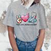 Funny Peace Love Medical Assistant Letter Printed T-Shirts For Women Summer Short Sleeve Round Neck Cute Peace Love Medical Tops