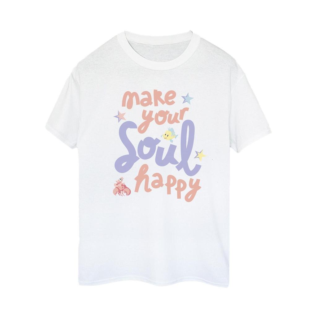 Disney Maglietta da donna/signora The Little Mermaid Happy Cotton Boyfriend