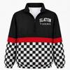 Womens Streetwear Zip-Up Stand Collar Sweatshirt 3D Digital Print Loose Fit Casual Top