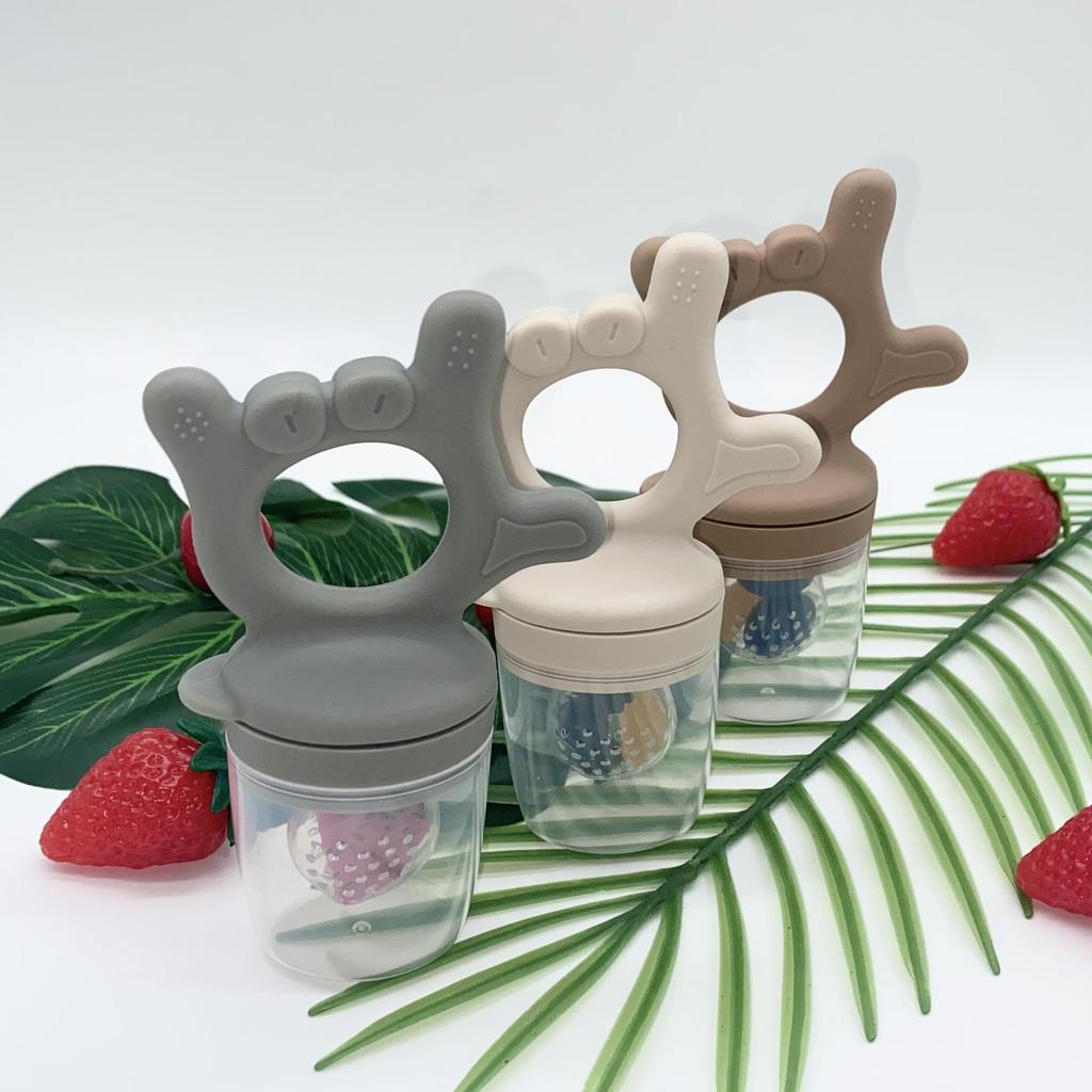Silicone Baby Teether & Fruit Feeder Pacifier Mesh Bag