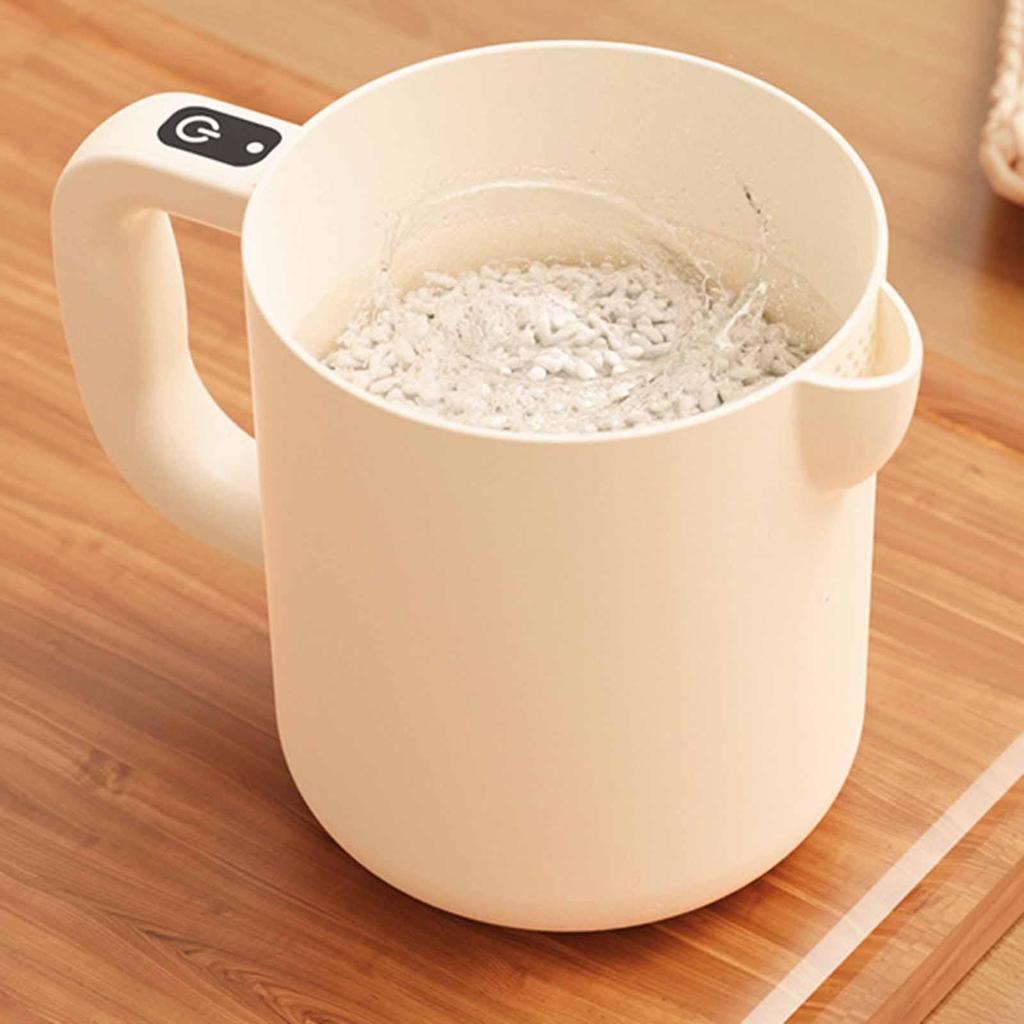 Batteur à œufs électrique sans fil portatif 2 en 1 Bol à laver le riz 1 L Mélangeur à œufs manuel pour restaurant Gadgets de cuisine à domicile