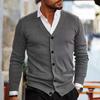 Men S V Neck Long Sleeve Slim Fit Knit Cardigan Sweater