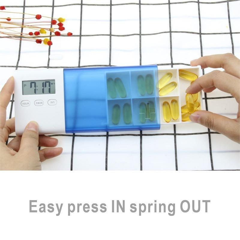 Rechargeable ABS Pc Pp Material Vibration Ring Reminder 5 Sets of Alarm Clock Smart Delivery Electronic Medicine Box