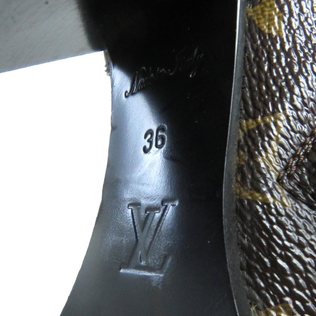 Great LOUIS VUITTON Ankle boots Leather monogram lace-up leather Women 36 G34085 Used