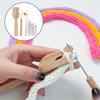 Knitting Fork Handle and 9 Big Eye Kit Knitting Knitters Eye Jewelry Wooden Fork Weaver Knitter Needle Kit