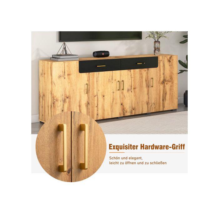 Sideboard, Armoire De Cuisine, Armoire De Rangement , 208 X 39.5 X 80 Cm, Commode Avec 4 Portes, 2 Tiroirs, Buffets